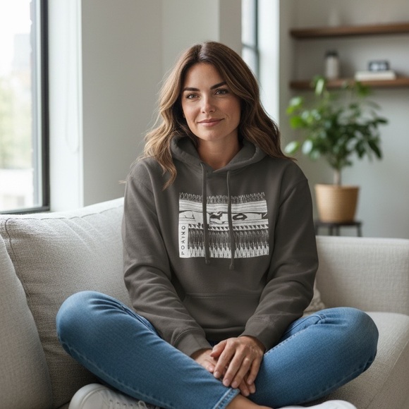 Foxing Stylish Gray Hoodie with Graphic Design - Picture 3 of 5